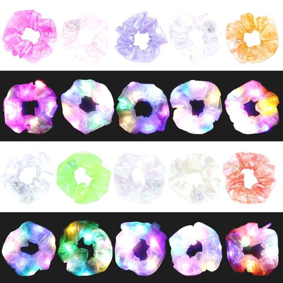 40PCS LED Scrunchies, Light up Hair Scrunchy, Women Girls Luminous Hair Strands, - Picture 2 of 5